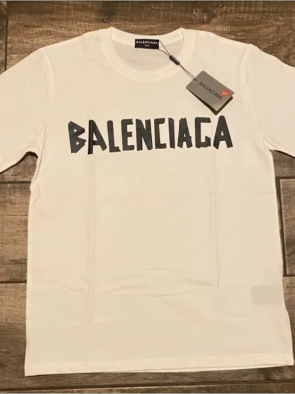 Balenciaga White T‑Shirt with Black Logo Print